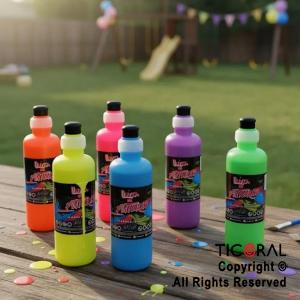 LLUVIA DE PINTURAS NEON COLORES SURTIDOS ( PACK 6 BOTELLITAS DE 250cc c/u.)